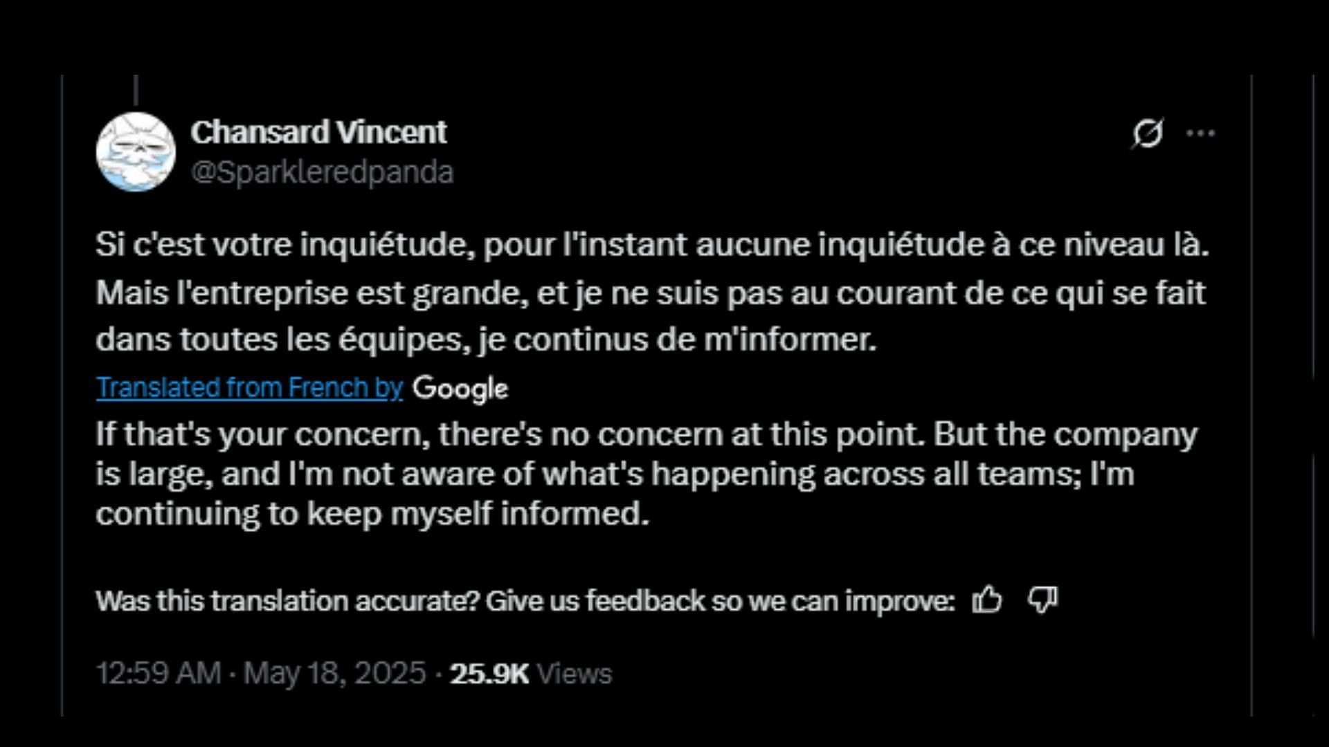 Vincent Chansard's statement (Image via X/@Sparkleredpanda)